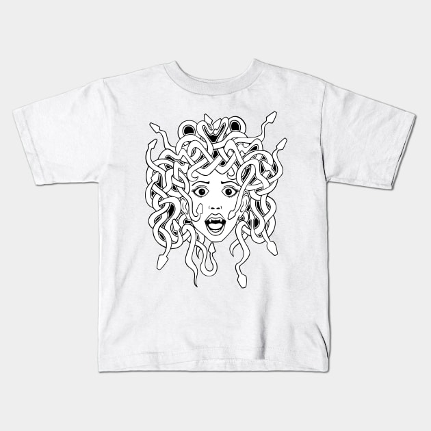 Foolish Medusa Kids T-Shirt by freshinkstain